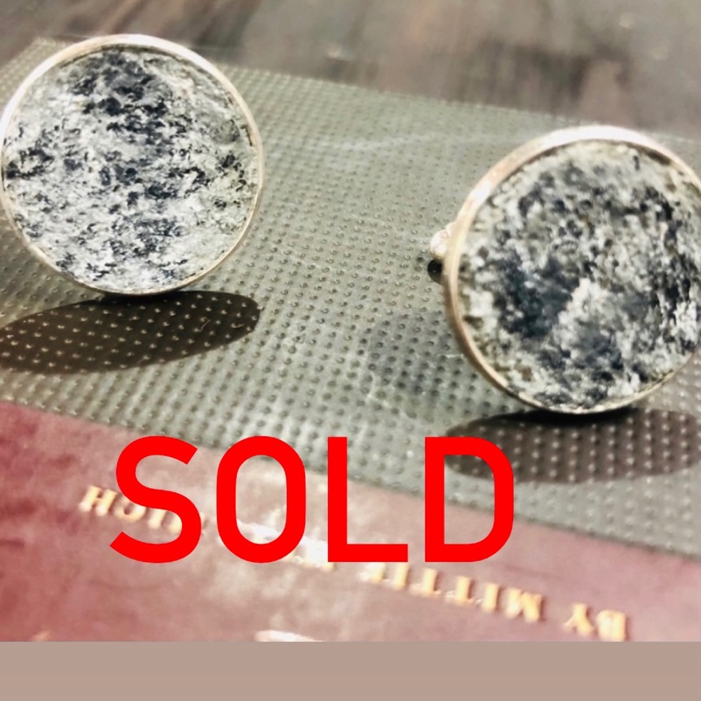 Custom Concrete hand painted cuff links